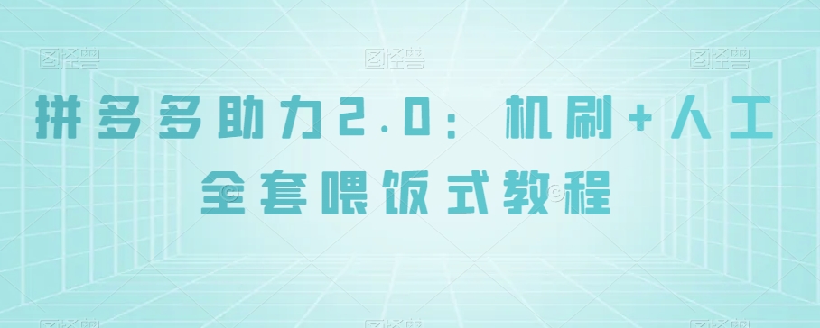 拼多多助力2.0：机刷+人工全套喂饭式教程【揭秘】-圆梦资源网
