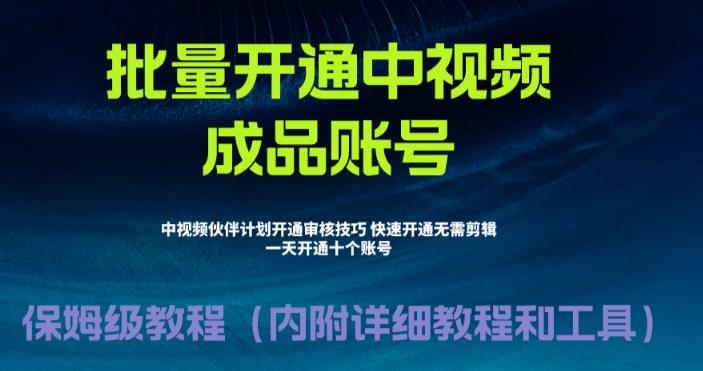 外面收费1980的暴力开通中视频计划教程，内附详细的快速通过中视频伙伴计划的办法-圆梦资源网