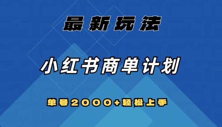 全网首发，小红书商单计划最新玩法，单号2000+可扩大可复制【揭秘】-圆梦资源网