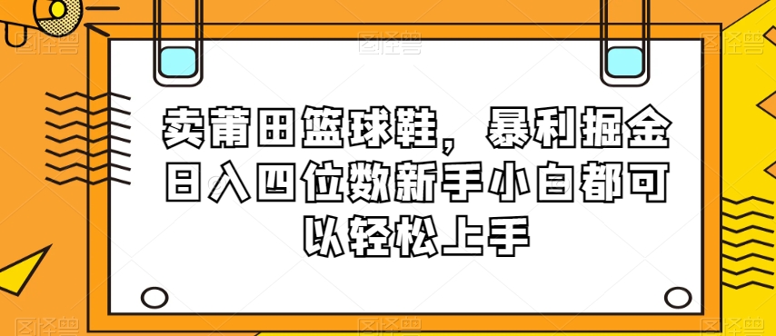 卖莆田篮球鞋，暴利掘金日入四位数新手小白都可以轻松上手【揭秘】-圆梦资源网