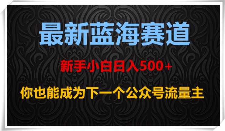 最新蓝海赛道，新手小白日入500+，你也能成为下一个公众号流量主【揭秘】-圆梦资源网