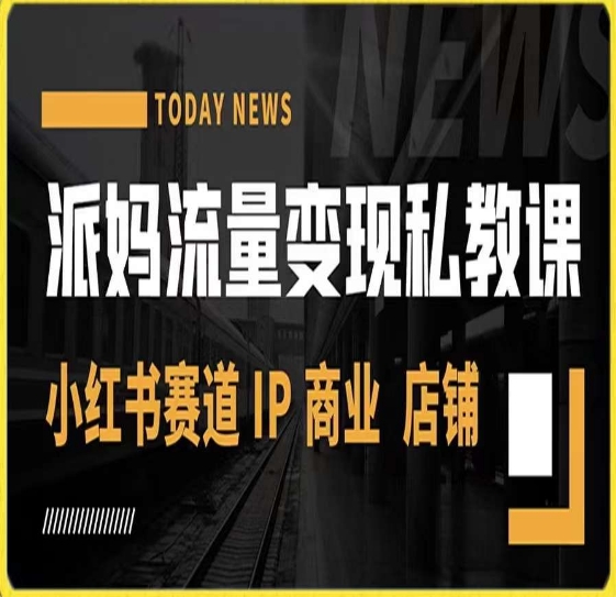 派妈流量变现私教课，小红书赛道IP  商业  店铺 -圆梦资源网