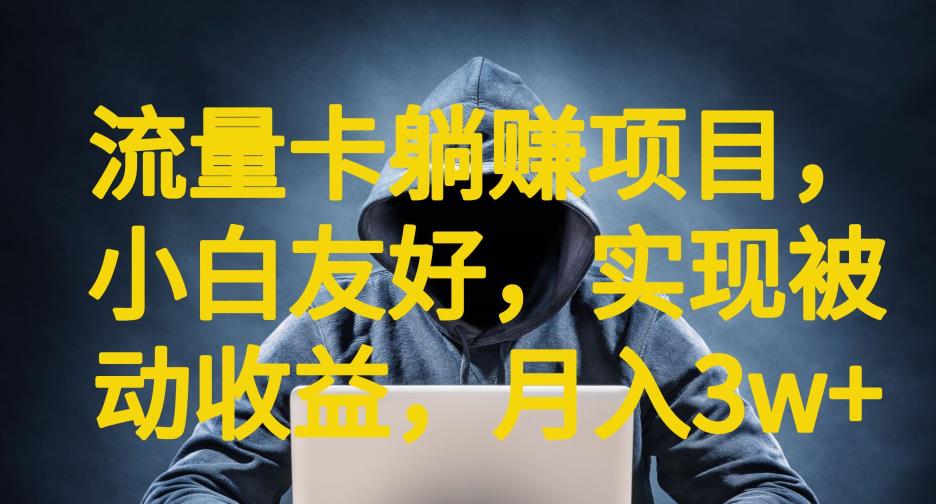 流量卡躺赚项目，小白友好，开设后台，实现被动收益，只要出卡，就能一直赚钱，利润高昂【揭秘】-圆梦资源网
