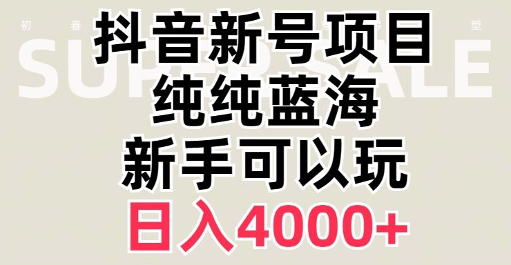 抖音蓝海赛道，必须是新账号，日入4000+【揭秘】-圆梦资源网