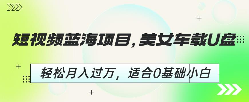 短视频蓝海项目，美女车载U盘，轻松月入过万，适合0基础小白【揭秘】-圆梦资源网