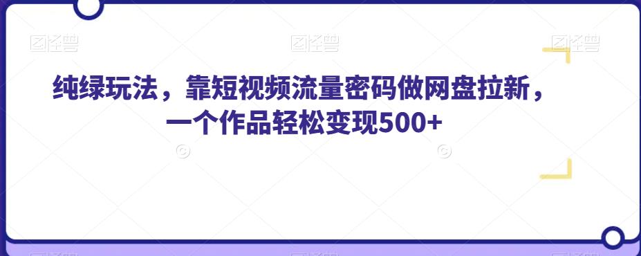 纯绿玩法，靠短视频流量密码做网盘拉新，一个作品轻松变现500+【揭秘】-圆梦资源网
