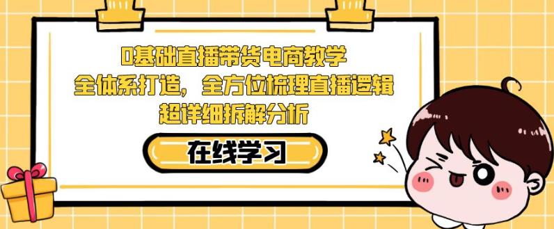 零基础直播带货电商教学，全方位梳理直播逻辑，超详细拆解分析-圆梦资源网