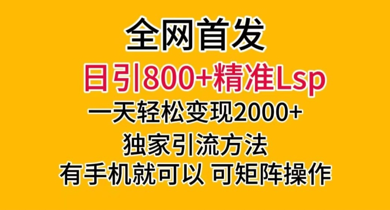 全网首发！日引800+精准老色批，一天变现2000+，独家引流方法，可矩阵操作【揭秘】-圆梦资源网