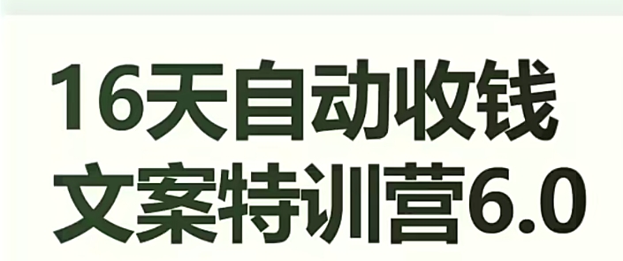 16天自动收钱文案特训营6.0，学会儿每天自动咔咔收钱-圆梦资源网