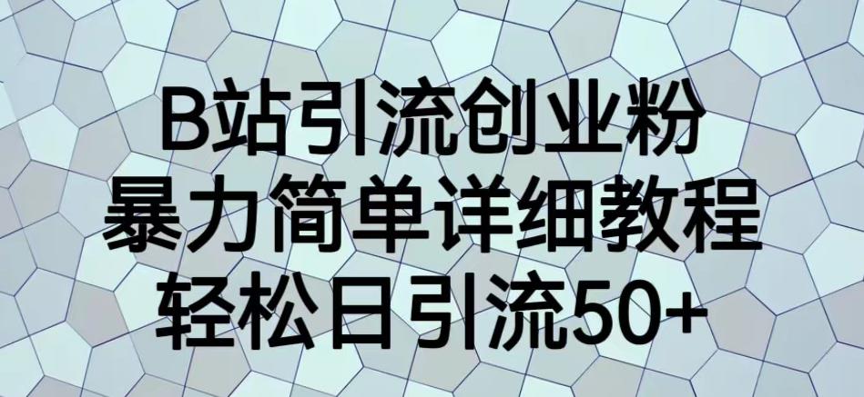 B站引流创业粉，暴力简单详细教程，轻松日引流50+【揭秘】-圆梦资源网