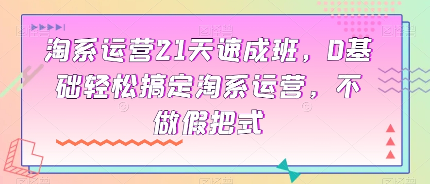 淘系运营21天速成班，0基础轻松搞定淘系运营，不做假把式-圆梦资源网