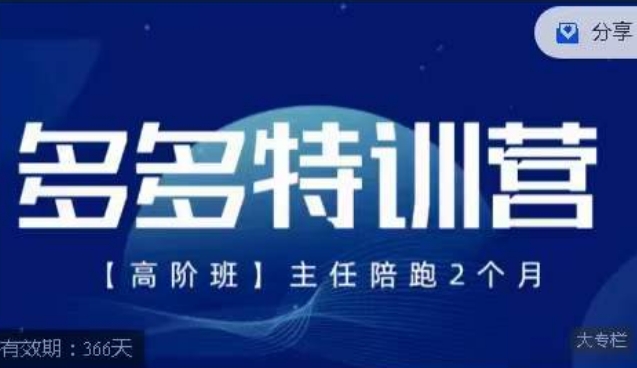 纪主任·多多特训营高阶班【9月13日更新】，拼多多最新玩法技巧落地实操-圆梦资源网