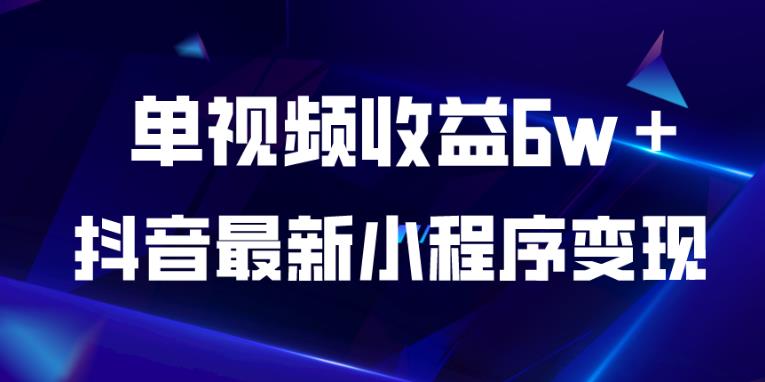 抖音最新小程序变现项目，单视频收益6w＋，小白可做【揭秘】-圆梦资源网