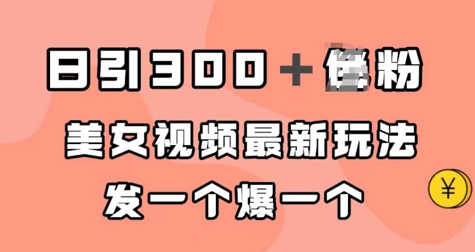 日引300＋男粉，美女视频最新玩法，发一个爆一个【揭秘】-圆梦资源网