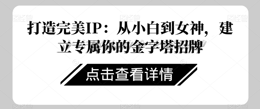 打造完美IP：从小白到女神，建立专属你的金字塔招牌-圆梦资源网