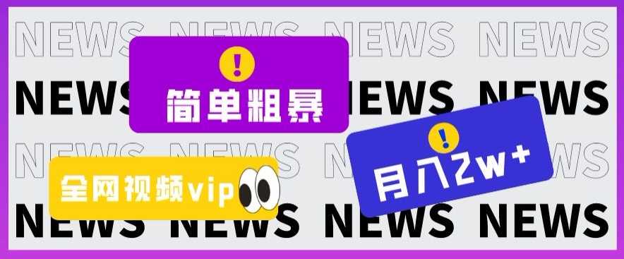 简单粗暴零成本，高回报，全网视频VIP掘金项目，月入2万＋【揭秘】-圆梦资源网