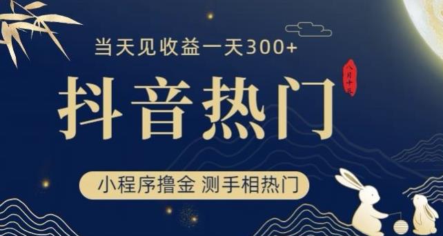 抖音最新小程序撸金，测手相上热门，当天见收益一小时变现300+【揭秘】-圆梦资源网