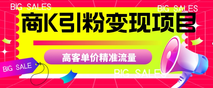 商K引粉变现项目，高客单价精准流量【揭秘】-圆梦资源网