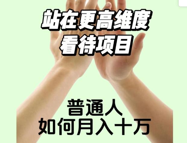 2023最火项目：站在更高维度看待项目，普通人如何月入十万【揭秘】-圆梦资源网