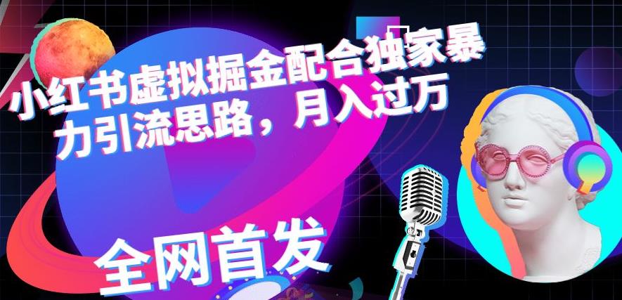 小红书虚拟掘金配合独家首发暴力引流思路，月入过万【揭秘】-圆梦资源网