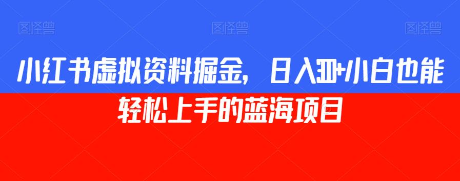 小红书虚拟资料掘金，日入300+小白也能轻松上手的蓝海项目【揭秘】-圆梦资源网