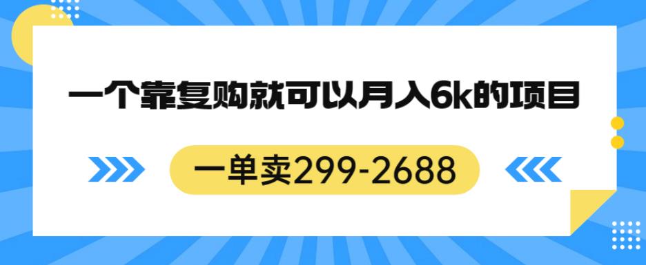 一单卖299-2688，一个靠复购就可以月入6k的暴利项目【揭秘】-圆梦资源网