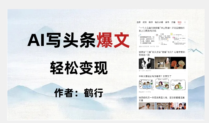暴力拆解AI写头条爆文，轻松日入500+-圆梦资源网