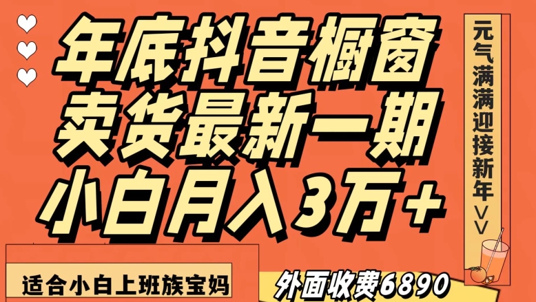 外面收费6890元年底抖音橱窗卖货最新一期，小白月入3万，适合小白上班族宝妈【揭秘】-圆梦资源网