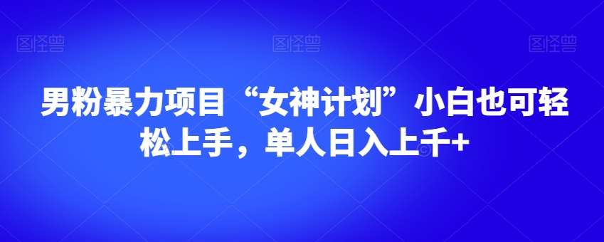 男粉暴力项目“女神计划”小白也可轻松上手，单人日入上千+【揭秘】-圆梦资源网