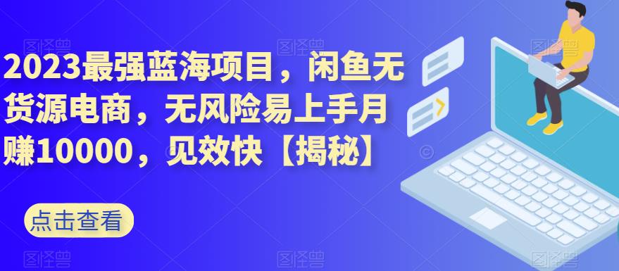 2023最强蓝海项目，闲鱼无货源电商，无风险易上手月赚10000，见效快【揭秘】-圆梦资源网