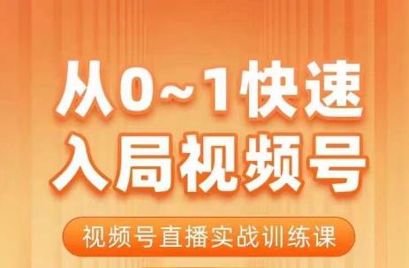 陈厂长·从0-1快速入局视频号课程，视频号直播实战训练课-圆梦资源网