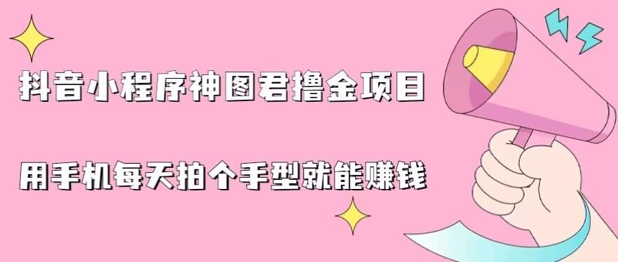 抖音小程序神图君撸金项目，用手机每天拍个手型挂载一下小程序就能赚钱【揭秘】-圆梦资源网
