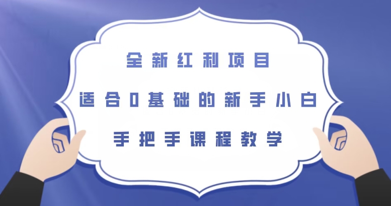 全新红利项目，适合0基础的新手小白，手把手课程教学【揭秘】-圆梦资源网