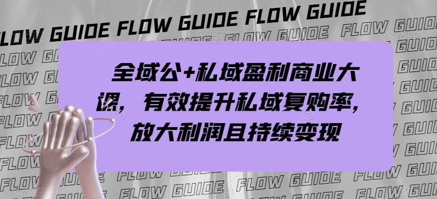 全域公+私域盈利商业大课，有效提升私域复购率，放大利润且持续变现-圆梦资源网
