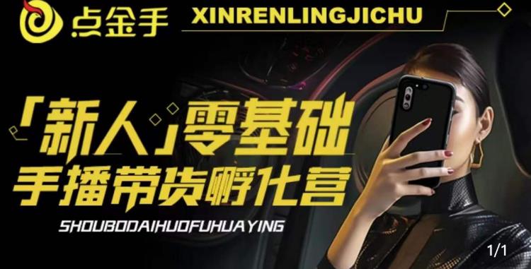 2023点金手·新人零基础手播带货孵化营：账号运营篇+主播话术篇+数据流量篇等-圆梦资源网