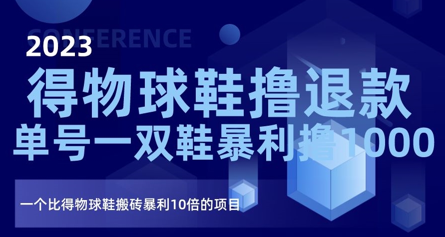 2023得物球鞋撸退款，单号一双鞋暴利撸1000，一个比得物球鞋搬砖暴利10倍的项目【揭秘】-圆梦资源网