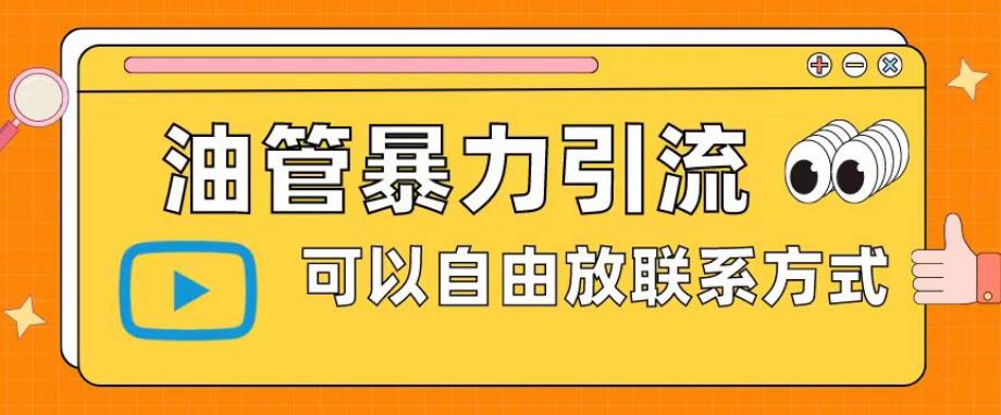 油管暴力引流，可以自由放联系方式【揭秘】-圆梦资源网