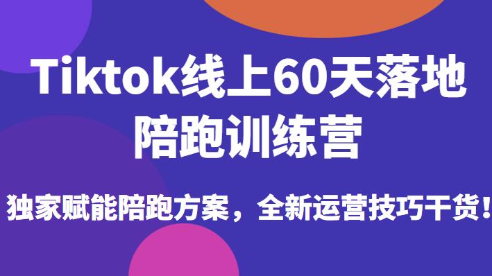 Tiktok线上60天落地陪跑训练营，独家赋能陪跑方案，全新运营技巧干货-圆梦资源网