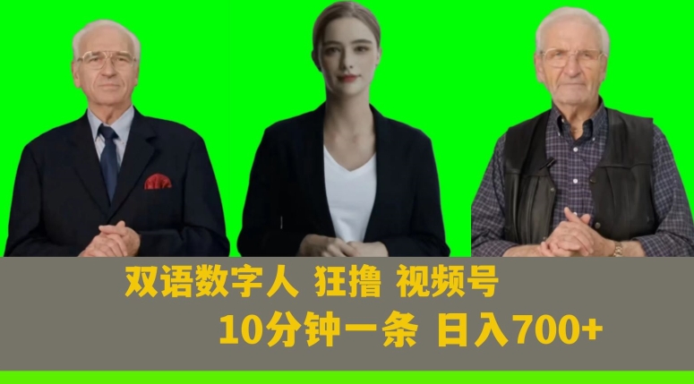Ai生成双语数字人狂撸视频号，日入700+内附251G素材【揭秘】-圆梦资源网