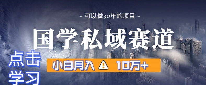 暴力国学私域赛道，小白月入10万+，引流+转化完整流程【揭秘】-圆梦资源网