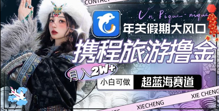 年关假期大风口，携程旅游撸金，超蓝海赛道,月入2w+【揭秘】-圆梦资源网