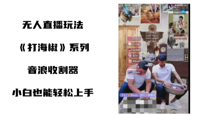 打海椒无人直播整蛊项目，小白轻松上手撸音浪收割器-圆梦资源网