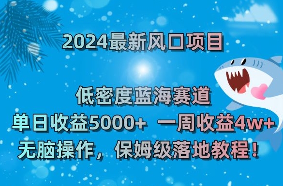2024最新风口项目，低密度蓝海赛道，单日收益5000+，一周收益4w+！【揭秘】-圆梦资源网