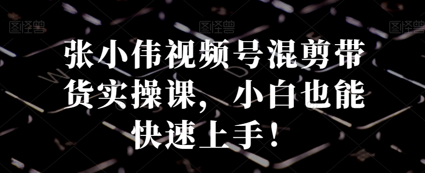张小伟视频号混剪带货实操课，小白也能快速上手！-圆梦资源网
