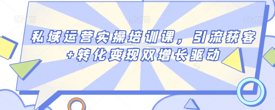 私域运营实操培训课，引流获客+转化变现双增长驱动-圆梦资源网