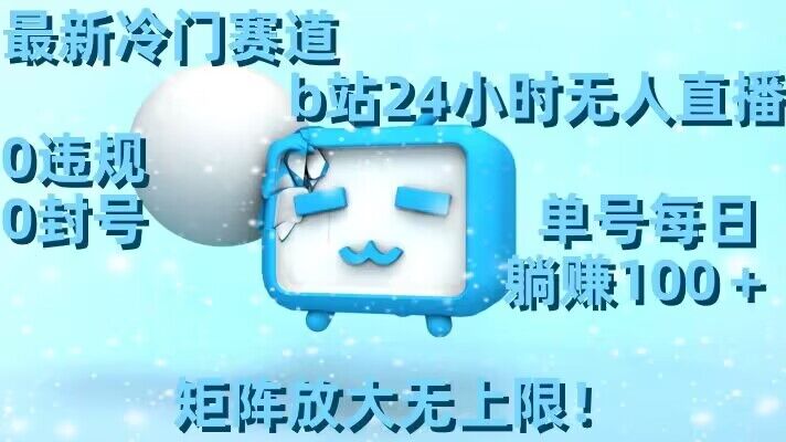 最新冷门赛道，b站24小时无人直播，0违规0封号，单号每日躺赚100＋，矩阵放大无上限【揭秘】-圆梦资源网