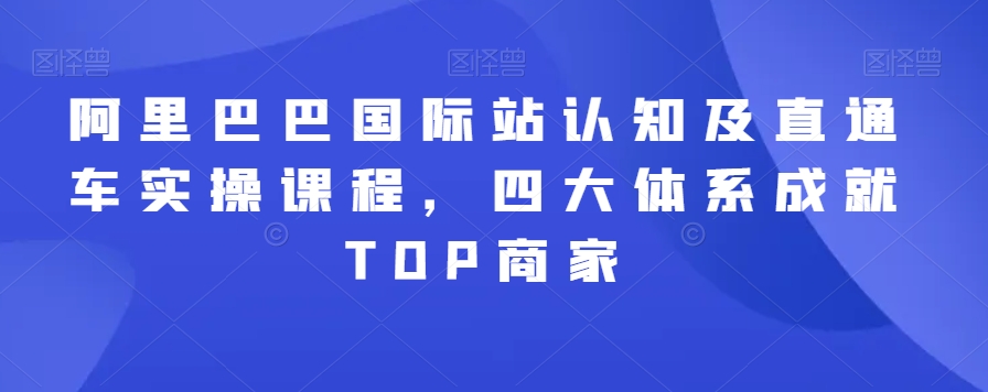 阿里巴巴国际站认知及直通车实操课程，四大体系成就TOP商家-圆梦资源网