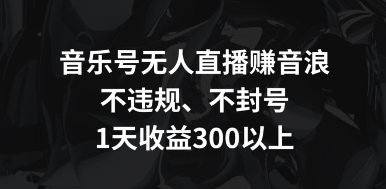 音乐号无人直播赚音浪，不违规、不封号，1天收益300+【揭秘】-圆梦资源网