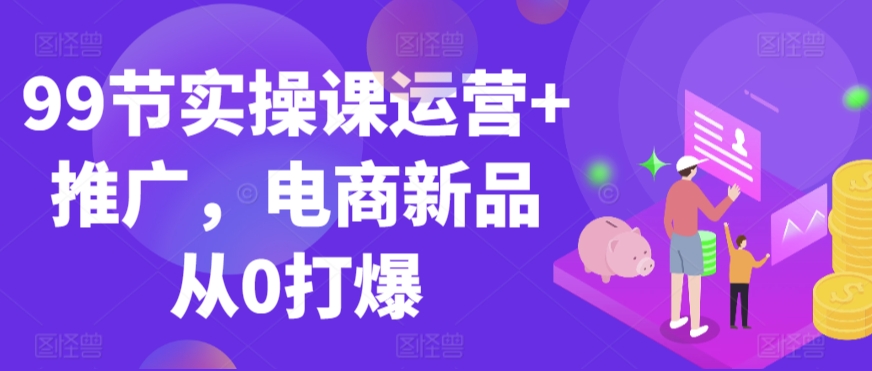 99节实操课运营+推广，电商新品从0打爆-圆梦资源网
