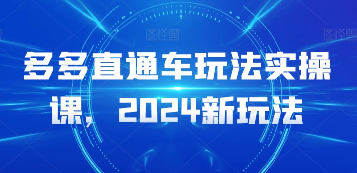 多多直通车玩法实操课，2024新玩法-圆梦资源网